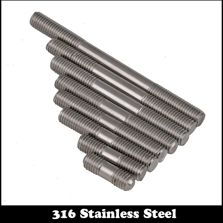 

M6 M6*130 M6x130 M6*140 M6x140 M6*150 M6x150 316 Stainless Steel 316ss DIN835 Screw Headless Double End Thread Rod Bolt Stud