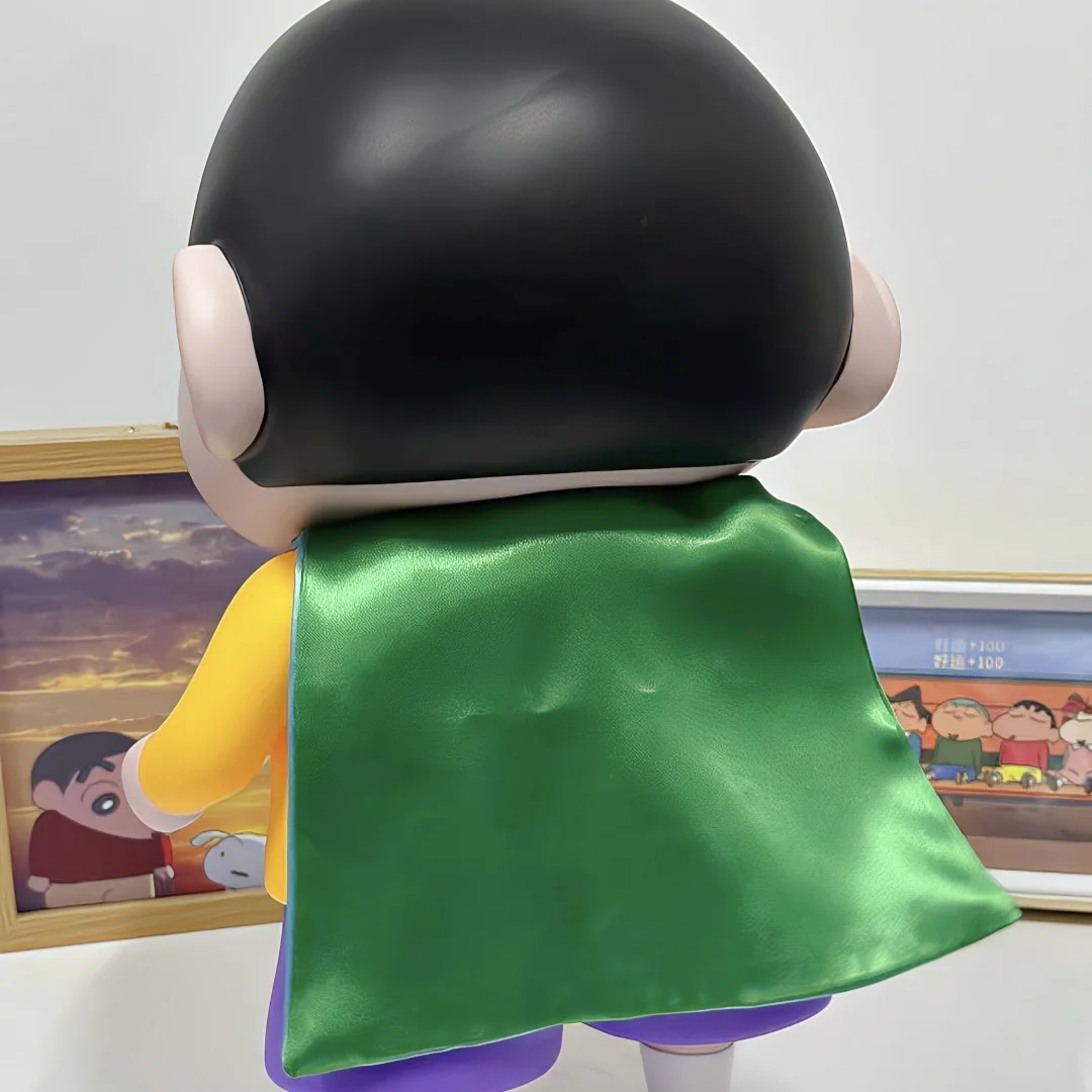 40cm Crayon Shin Chan อนิเมะหุ่นโมเดล PVC น่ารักของตกแต่งเสื้อคลุมสีเทียน Shin Chan ของตกแต่งโต๊ะห้องนอนของเล่นของขวัญ