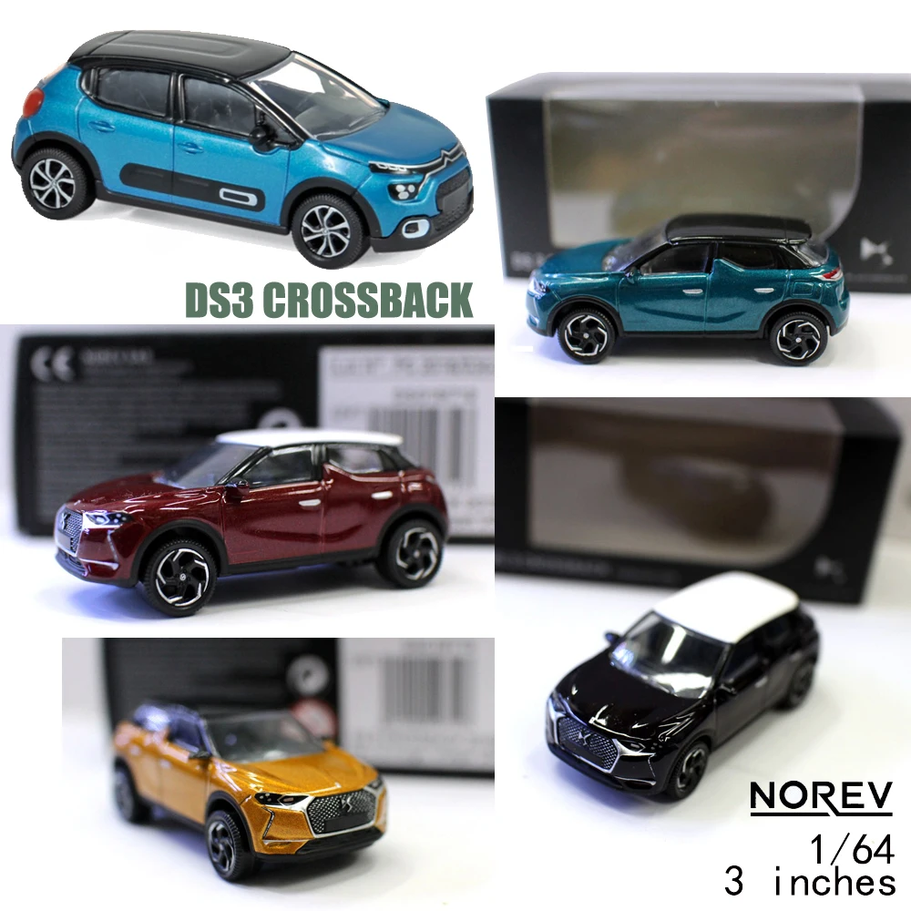 รถของเล่นครอสแบ็ค DS3 2019อัลลอยด์สเกล1/64ใหม่โดย Norev ขนาด3นิ้วสำหรับเป็นของขวัญ