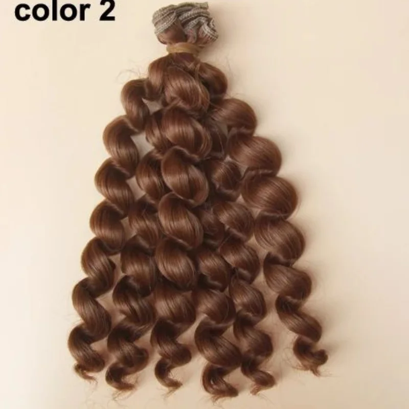 1 peça 20cm de comprimento excelente alta qualidade cabelo de boneca grosso 1/3 /1/4 1/6 bjd encaracolado perucas bjd cabelo de boneca sd
