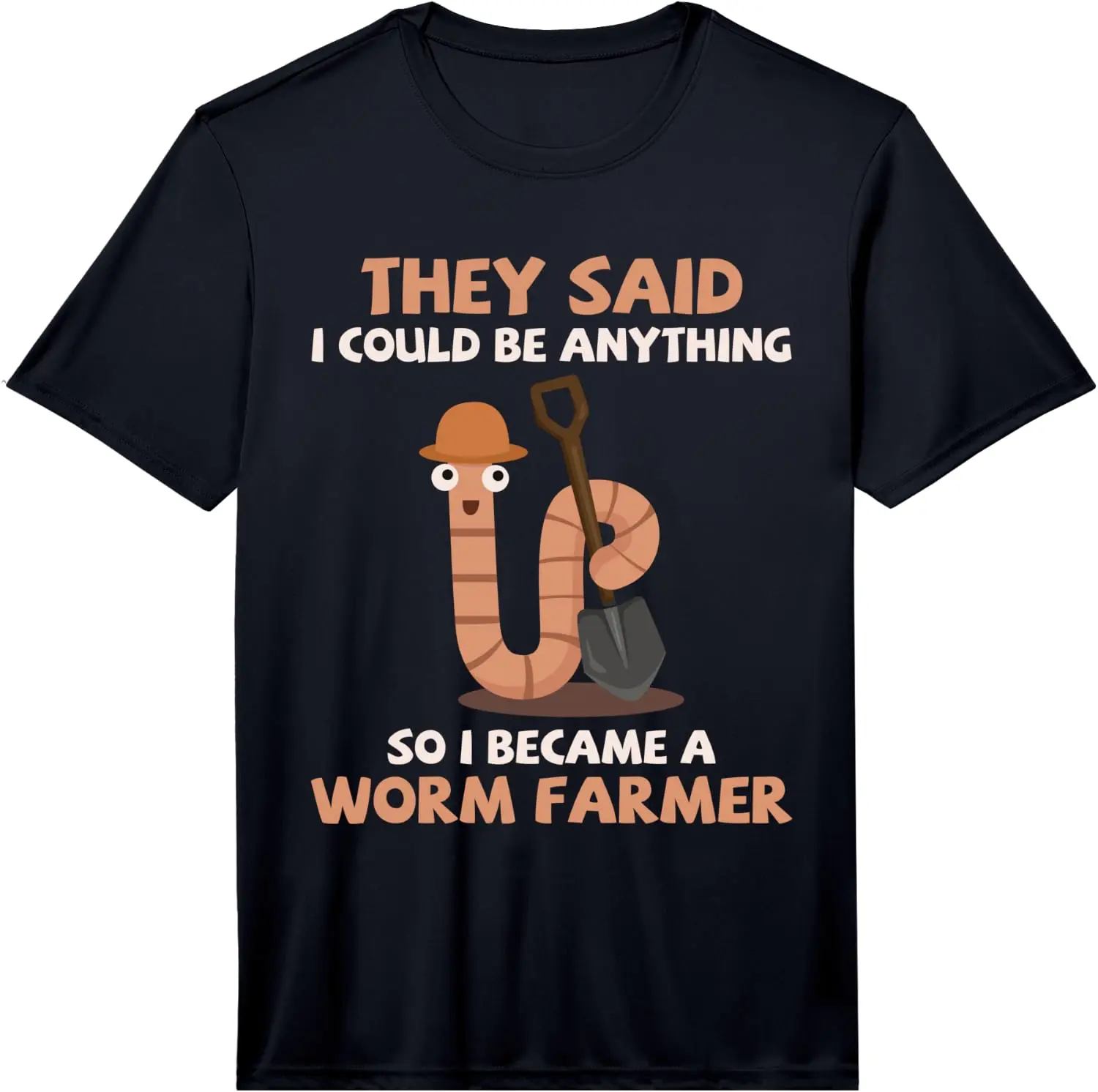 Worm Farmer Funny Vermicomposting Farm Earthworm Humor Performance T-Shirt 100% Cotton Trendy Y2K Short-Sleeve Tee – Soft,