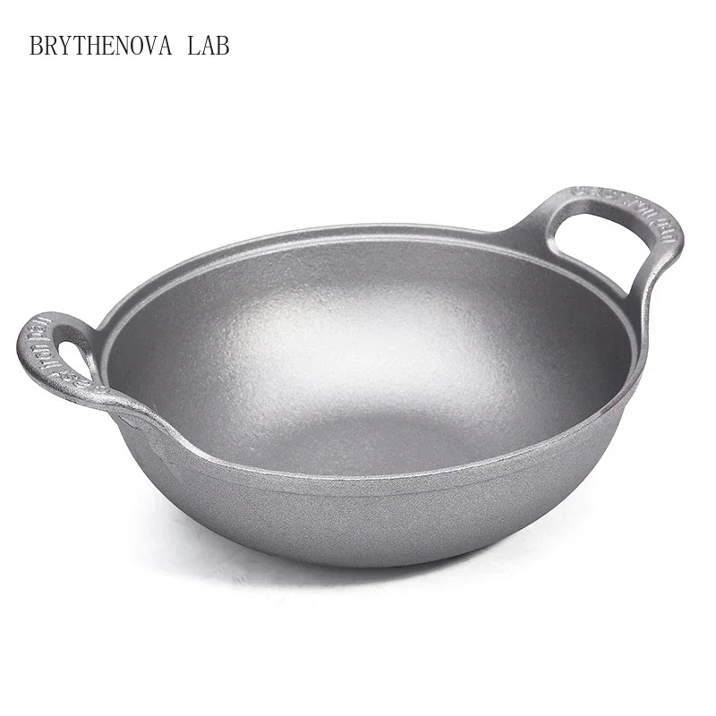Old style iron pot Uncoated fryer Stew pot Frying pan Non Flat Stick Bottomed Induction Cooker Gas Universal Boiler Wok Pan