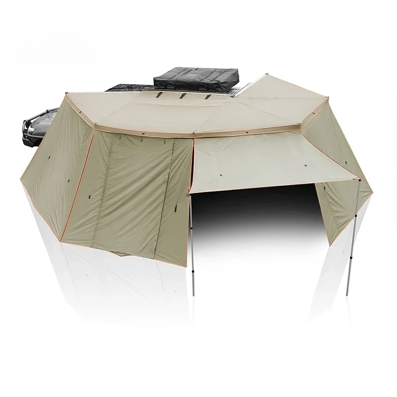 

Universal 4X4 Retractable Camping Sunproof Waterproof 270 Degree Fan-Shaped Awning Car Foxwing Side Awning Tent With Cloth Room