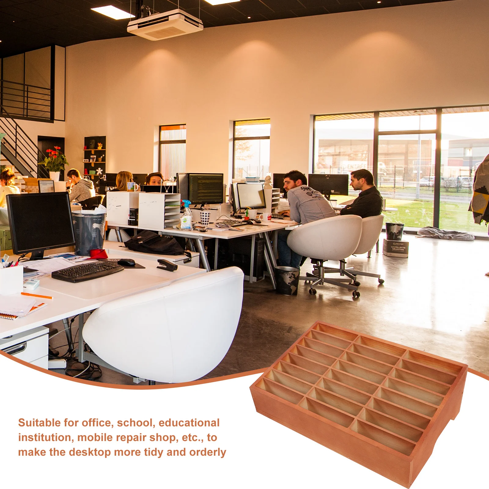 

Wooden Box Mobile Phone Management Storage Box Wood Desktop Organizer For Teachers Cell Phone Holder Classroom Desk