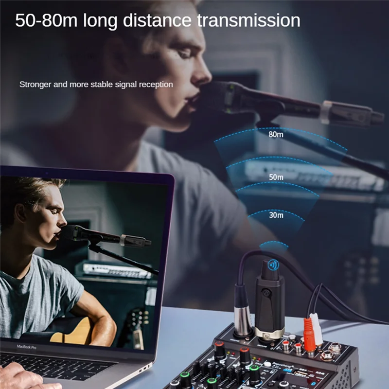 

Leading-Wireless Microphone System UHF Wireless XLR Transmitter And Receiver For Dynamic Microphone, Audio Mixer, PA System Dura
