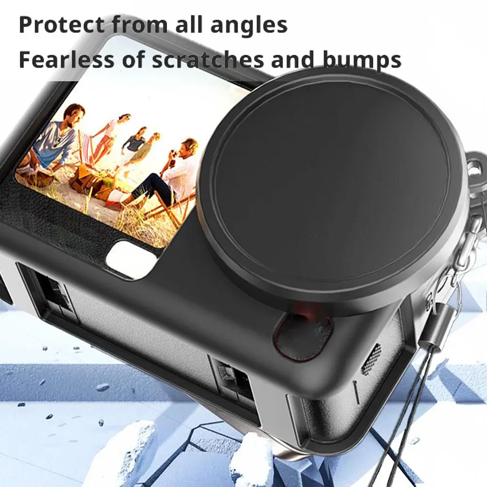 Silicone Case for DJI Osmo Action 6 Soft Non-Slip Anti-Scratch Protective Case Shock-Absorbent Anti-Drop Washable with Lens Cap