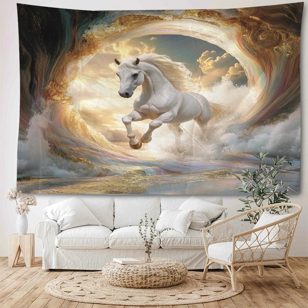 ม้าของเมอร์เซเดส-เบนซ์เดินผ่านพื้นที่ที่ชวนฝัน ท้องฟ้าเต็มไปด้วยดวงดาวในฝัน ม้าวิ่งก้าวเต้น และผ้าปูผนังตกแต่ง