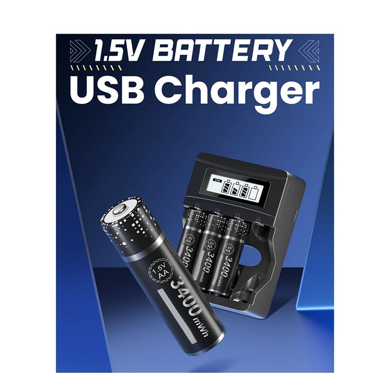 4 Slots 1.5V Li-Ion Batteries Charger Smart Battery Charger For Rechargeable Li-Ion Batteries