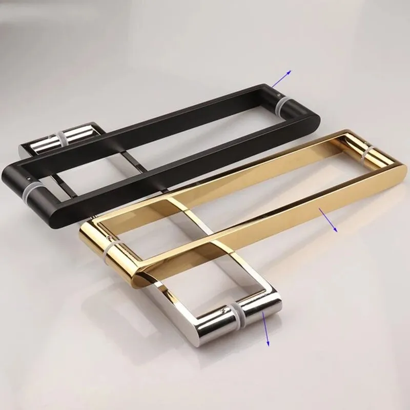 Thickened 304 stainless steel glass door handle push handle bathroom door handle door handle square tube handle(R-84613)