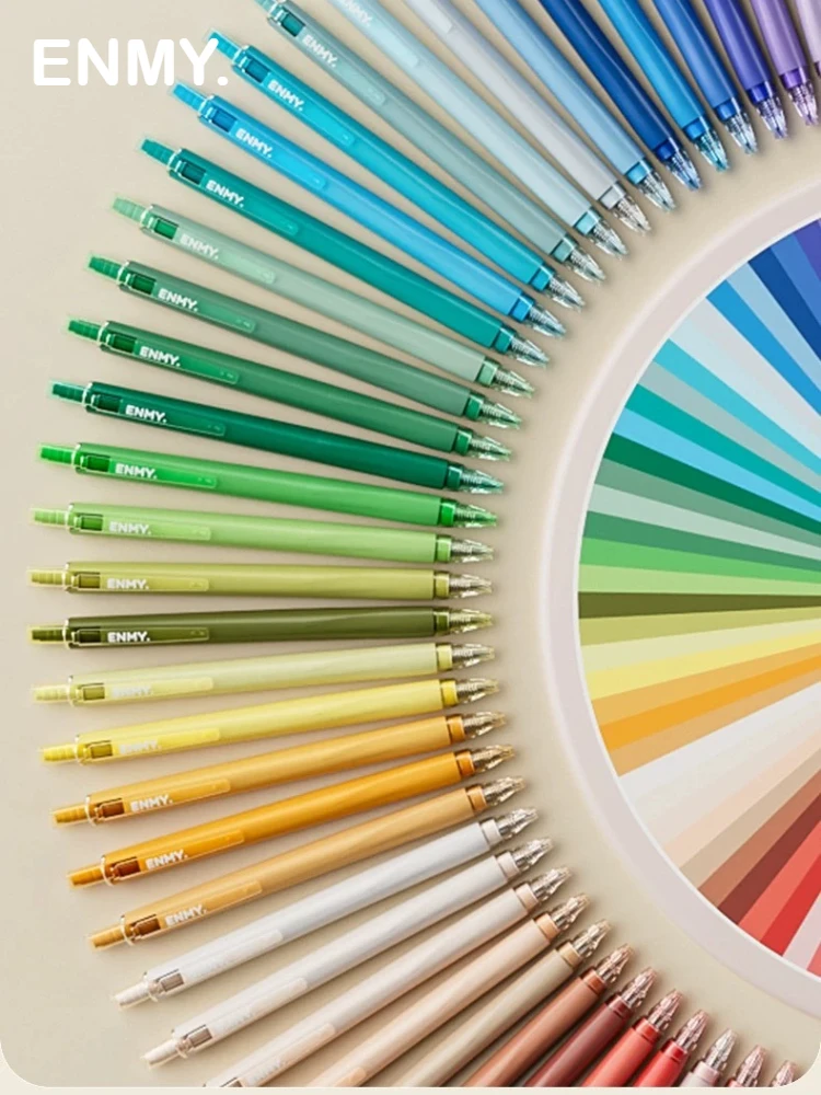 

ENMY 48/10 Colors Acrylic Rainbow Color Gel Pen Non Smudge Non Skip Fine Tip 0.6mm Art Pen Office School Supplies Stationery