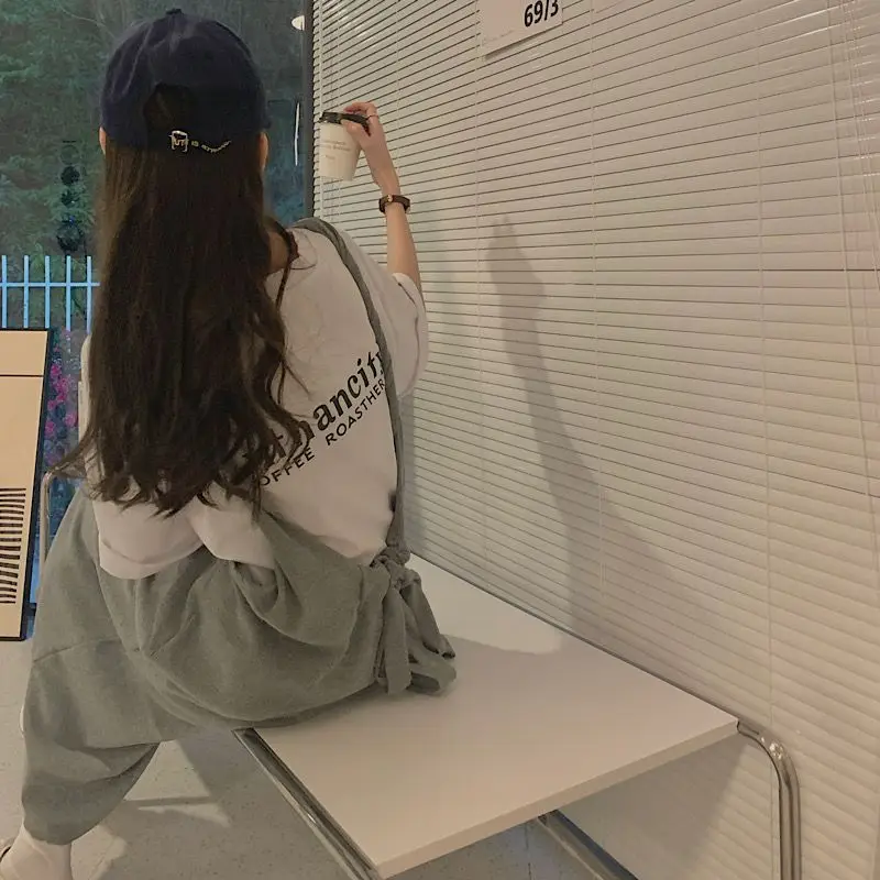 플러스 사이즈 여름 패션 세트 루즈핏 티셔츠와 드레스 앙상블 여성용 헤비 MM 300파운드 투피스 세트 와이드 레그 팬츠