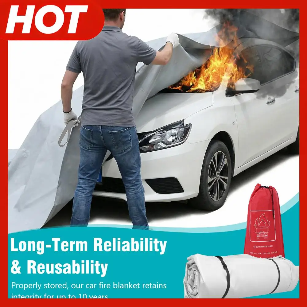 

High Temperature Resistant Fabric Reusable Fiberglass Anti Fire Blanket Silicone Coated for EV Battery & Engine Fires