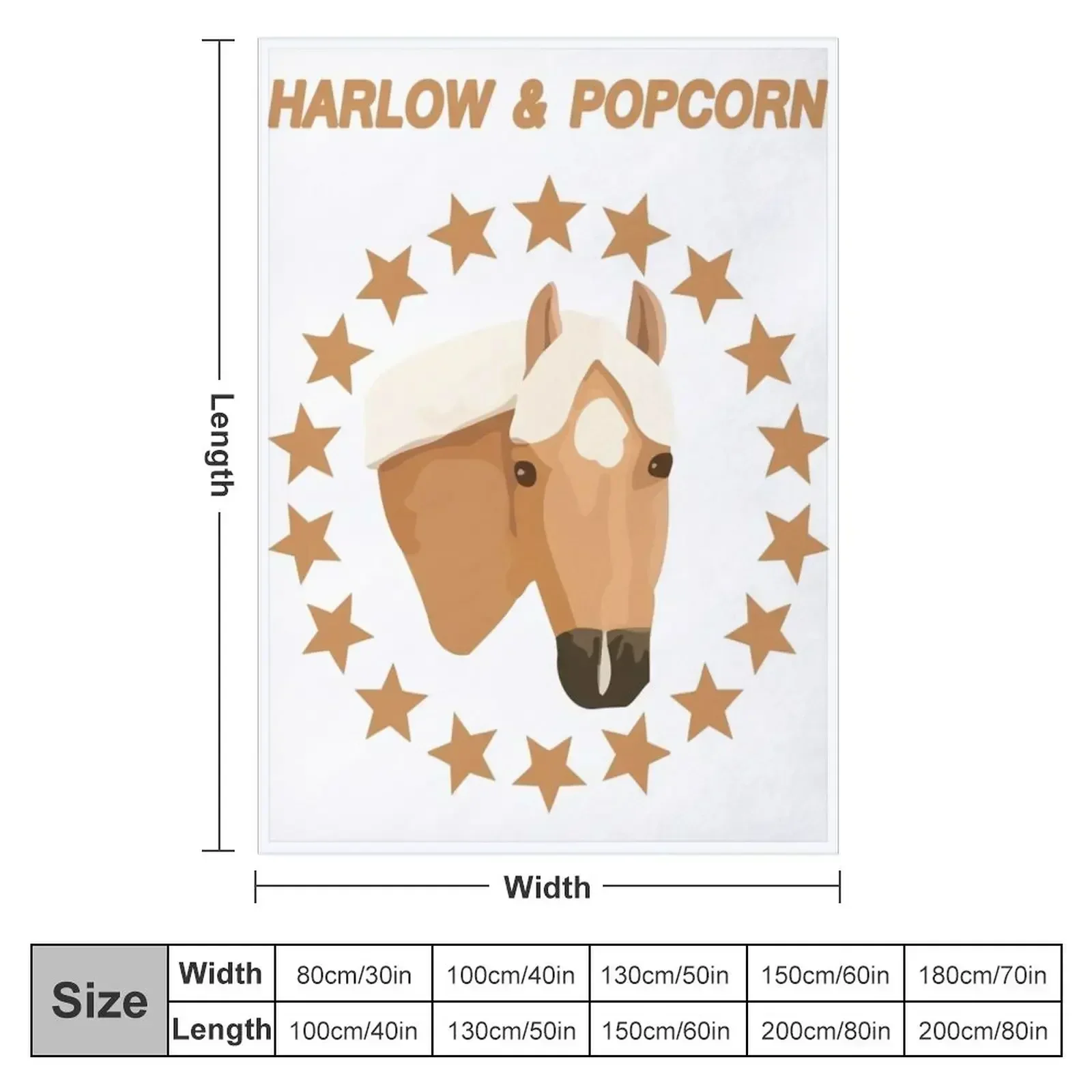Harlow And Popcorn Merch Popcorn The Pony Throw Blanket couch cozy soft plush fuzzy picnic outdoor blanket