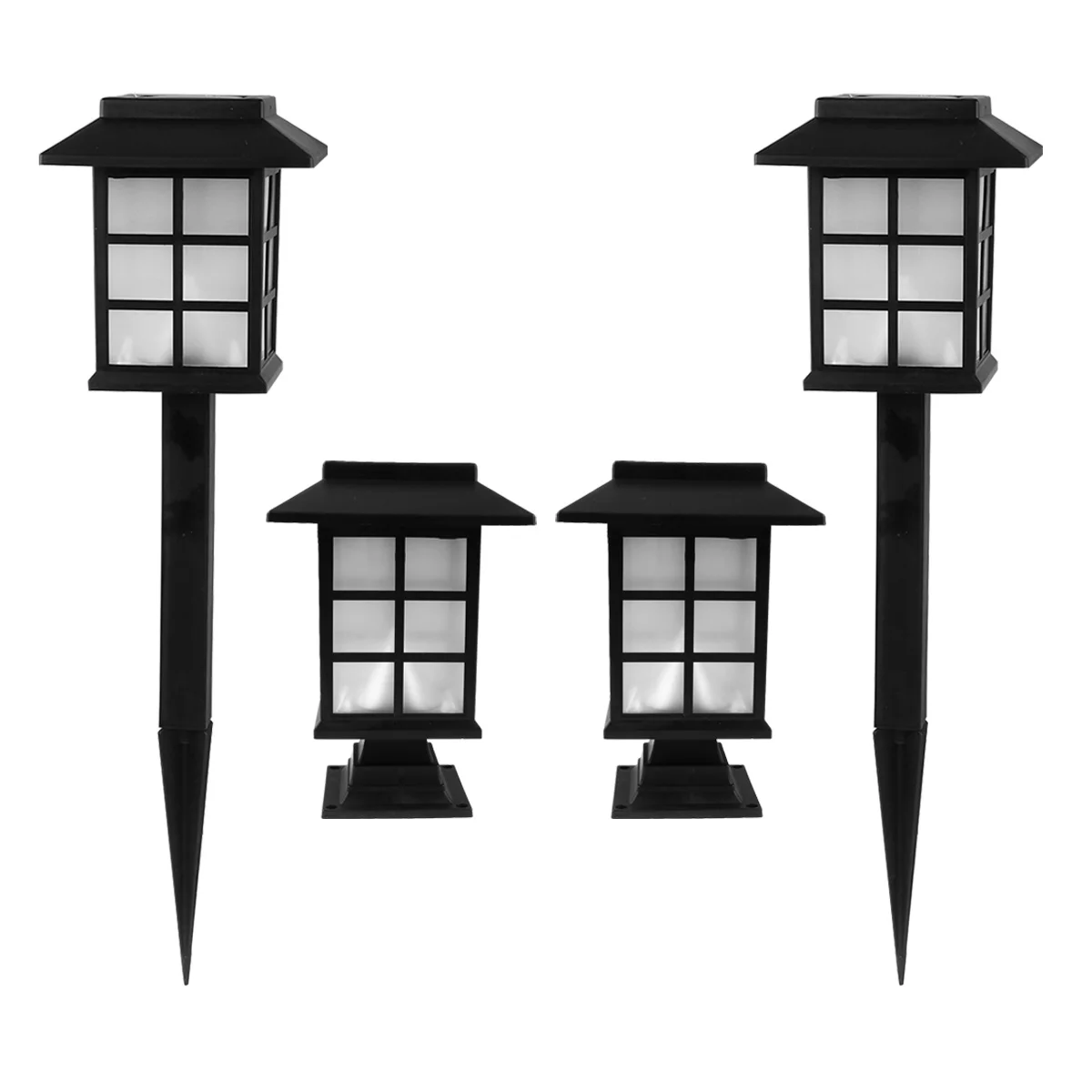 

4Pcs Solar Post Lamp Lights Durable Safe Easy Installation Outdoor Garden Waterproof Sun Energy Lamps Lighting
