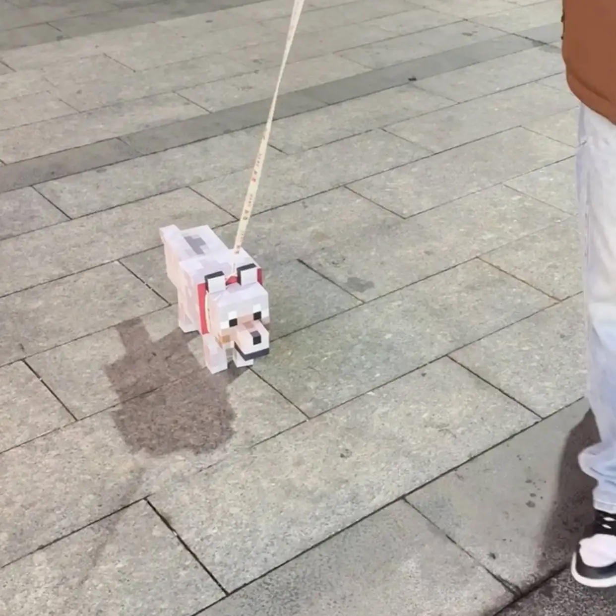 نموذج ورقي إبداعي ثلاثي الأبعاد لحيوان الكلب من لعبة ماين كرافت، لعبة ورقية يدوية الصنع، نموذج ثابت للديكور لعشاق الألعاب