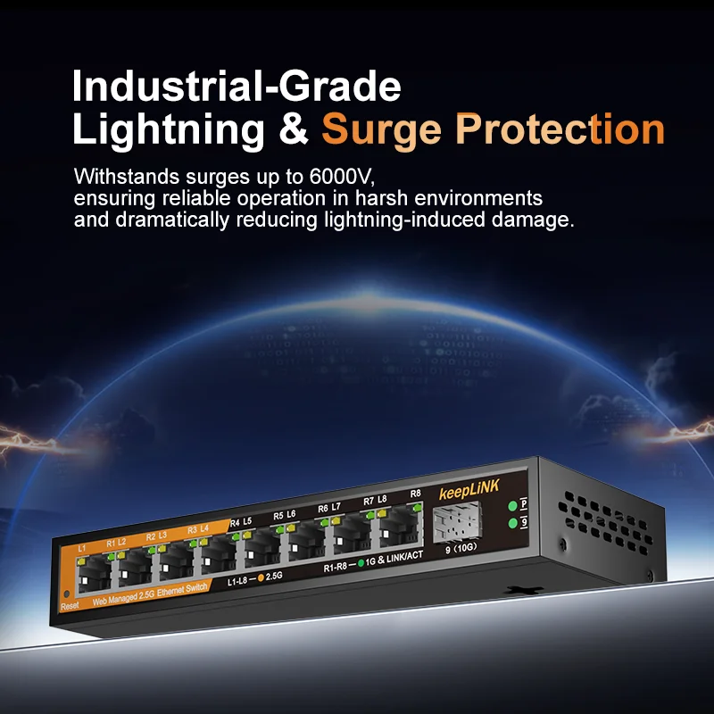 KeepLiNK 2.5Gb Managed Switch with 8-port 2.5Gb Ethernet 1-port 10G SFP+