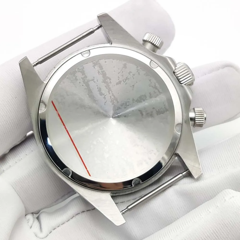 40 مللي متر الياقوت الزجاج حاوية من الفولاذ المقاوم للصدأ مع الماس الحافة ساعة رجالي اكسسوارات لحركة الكوارتز VK63 VK64