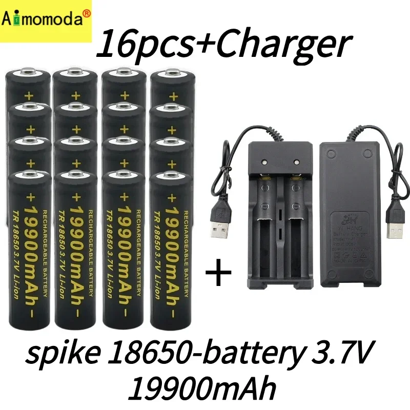 2024100% new 3.7V 18650 19900mAh high capacity battery flashlight battery with lithium-ion battery can be used for alarm clocks.