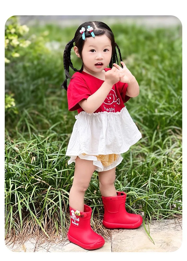 2026 Kinder Regenstiefel Mädchen Jungen Regenstiefel Rutschfeste Kinder Baby Regenschuhe PVC Wasserdichte Halbhohe Wasserschuhe Weiches Gummi – Detail 19
