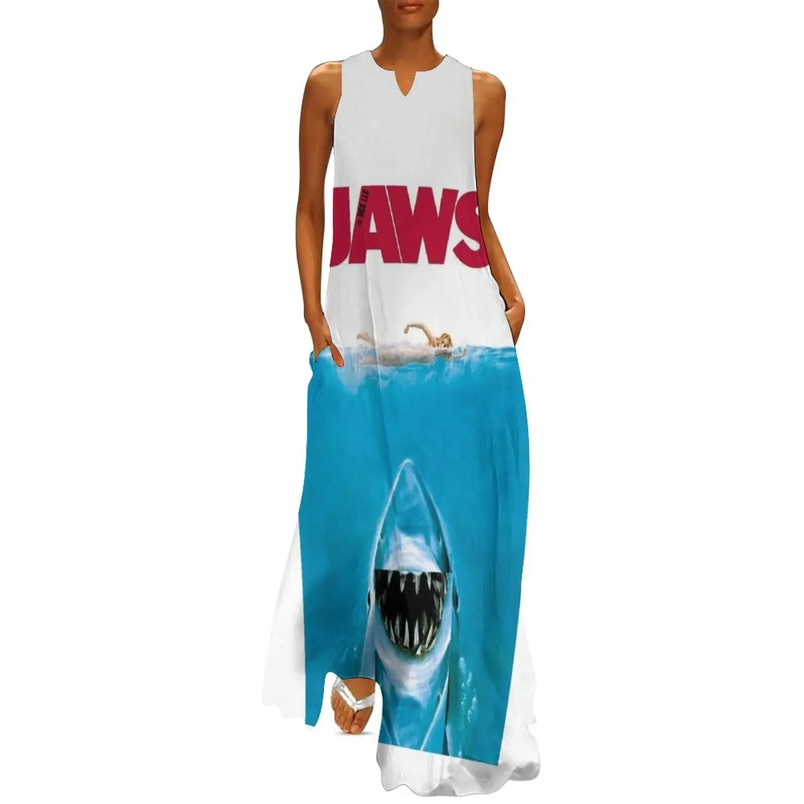 

Jaws shark smiling Long Dress long dress women summer Party dresses luxury woman party dress loose women's