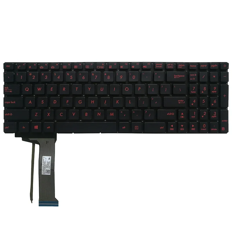 US laptop keyboard for ASUS N551 N551J N551JB N551JK N551JM N551JQ backlit Silver/Red English keyboard
