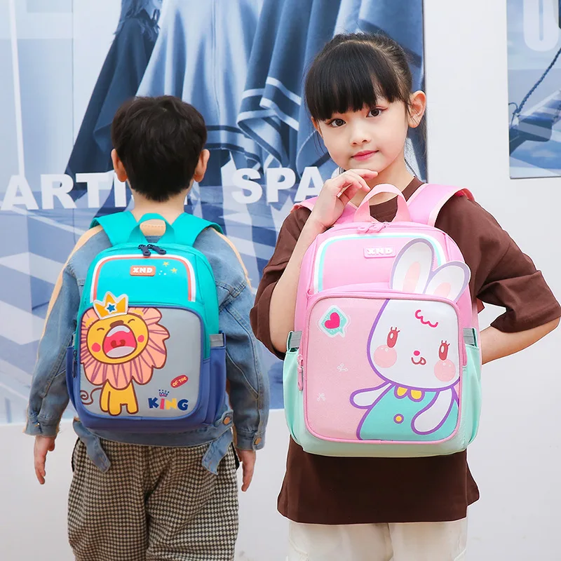 Girl Rabbit Boy Lion Cartoon Backpacks In Kindergarten New Primary Children Cute Fashion Light Waterproof Small Schoolbags Soft