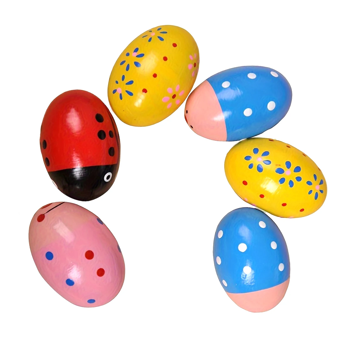 1Pc Orff Style Wooden Sand Ball Shaker, Random Color Assorted Egg Shaped Percussion Tool, Fun Rhythm Instrument for Family ZSY