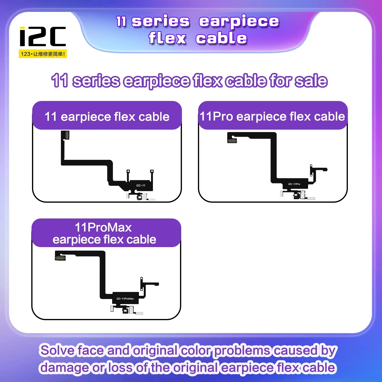 i2c i6s programmer earpiece Flex Cable For iPhone 8 X XR XS 11 12 Pro Max Face ID Flood Repair