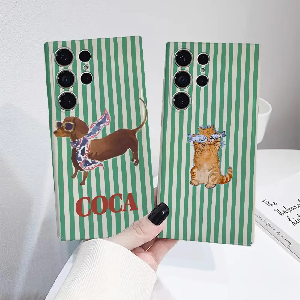 

Design stripes Phone Case for Samsung S25 Film Shell GalaxyS24Ultra 23plus S22 21 A56 36 26 16 Luxury Cover