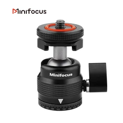 Mini Ball Head with 1/4 Hot Shoe Mount Adapter Camera Cold Shoe Mount for Cameras Camcorders LED Light Microphone Monitor Tripod