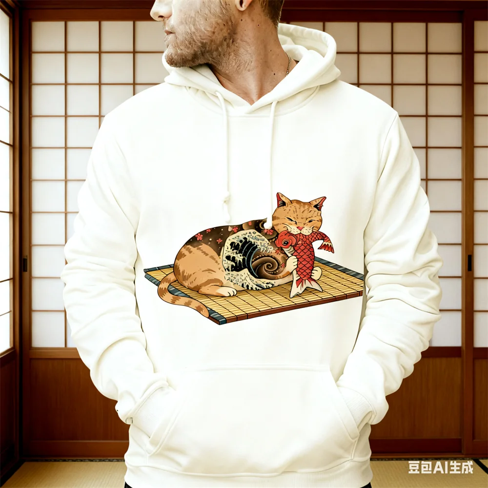 انمي ياباني نمط طباعة هوديس للرجل الرسومات هوديس الخريف الربيع y2k للجنسين هوديي جديد في هوديس وبلوزات القمم