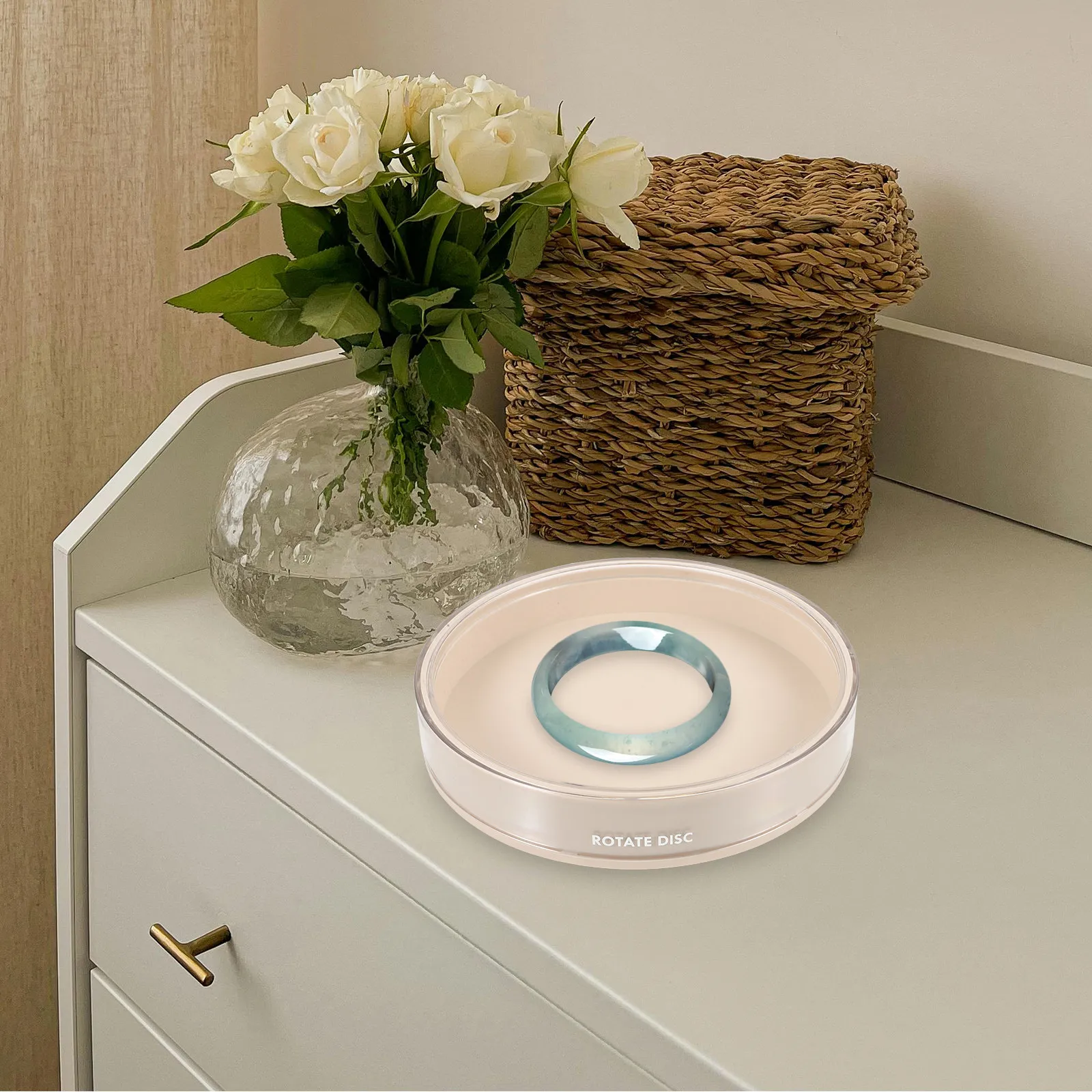 360 Degree Rotating Turntable Organizer for Jewelry Cosmetics Spices Skincare Products Non Slip Round Desktop Kitchen Bathroom