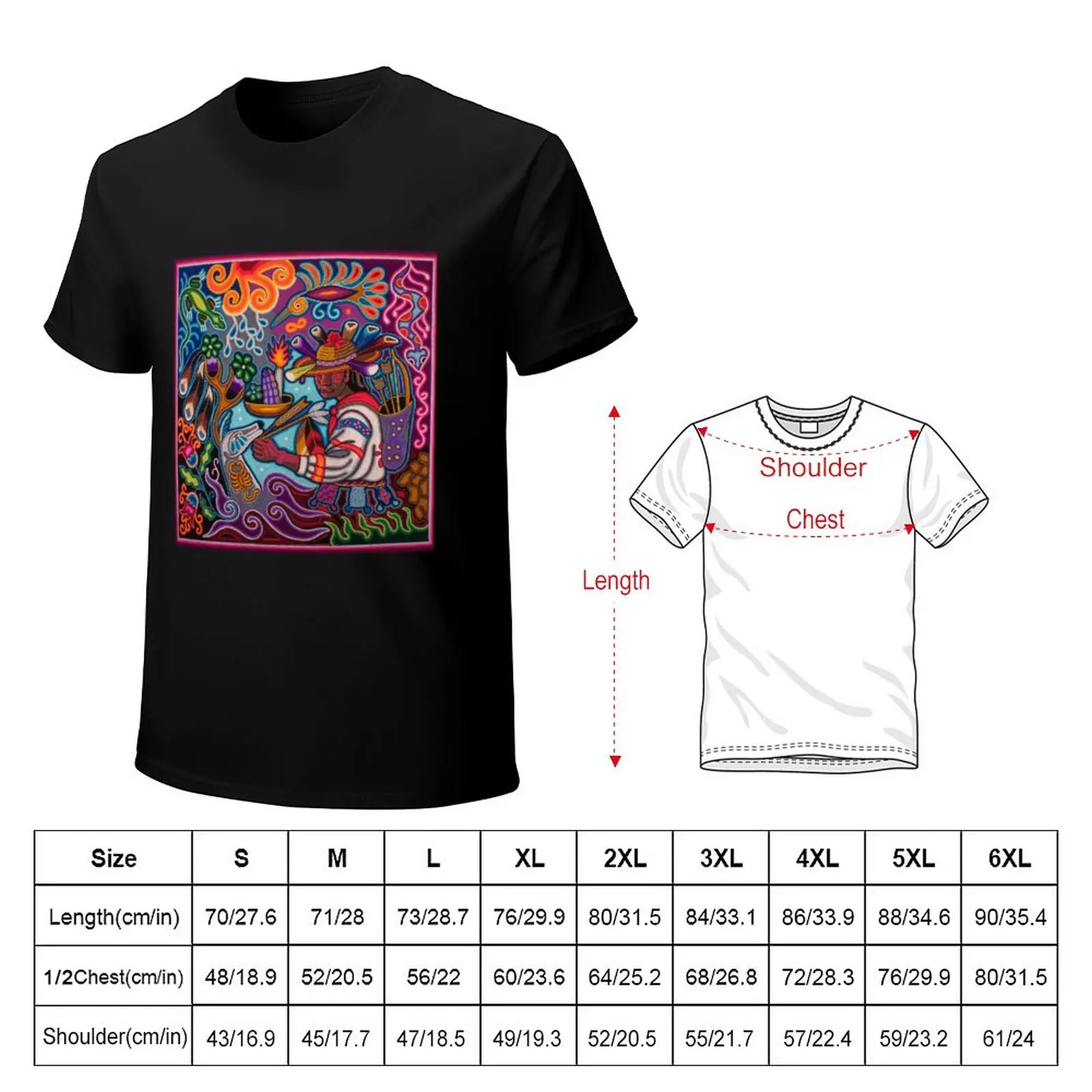 mexican huichol shaman deer hunter T-Shirt quick-drying t-shirt t shirts for men