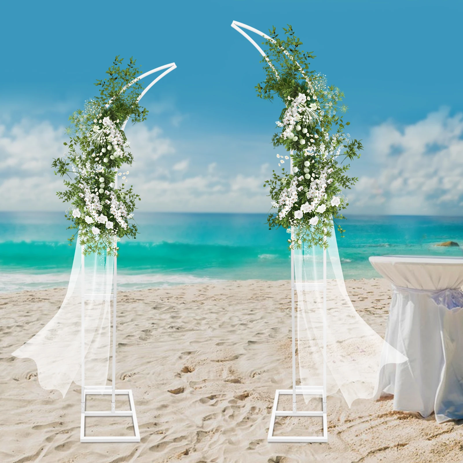 

Wedding Arched Bracket, Arch Backdrop Stand for Ceremony and Party, 2 PCS Curved Wedding Stands