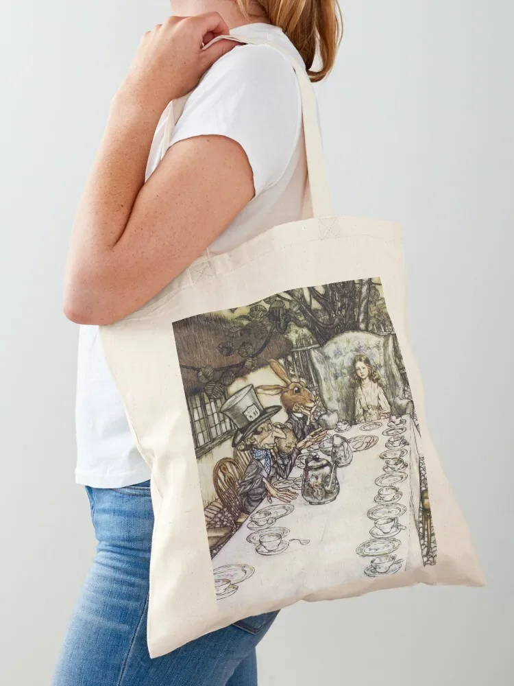 

Alice at the Tea Party - Arthur Rackham Tote Bag Portable shopping bag handbag sacs de shopping tote bag