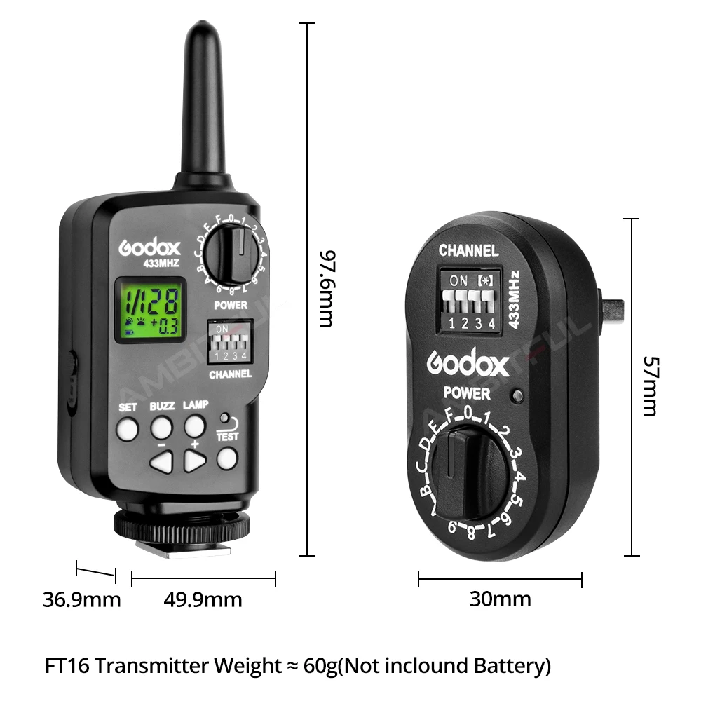 Godox FT-16 Wireless Power Controller Flash Strobe Trigger for AD360 AD180 DE/QT/QS/DP Series