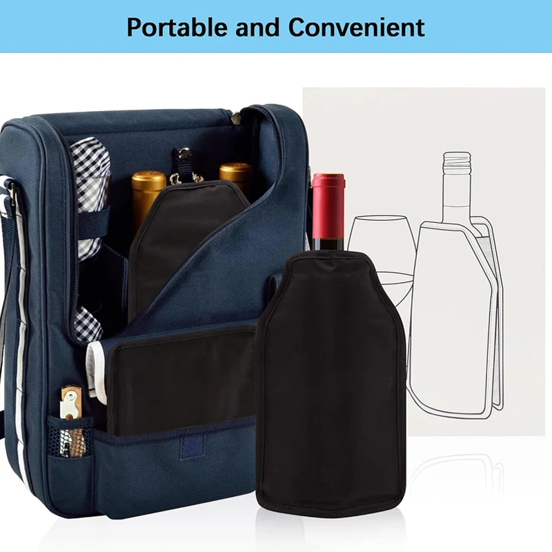 Wine Cooling Holder Ice Bag Jelly Picnic Beverage Nylon Wine Cooler Sleeve Soft Drink Rack Bar Tool Champagne Wine Bottle Covers