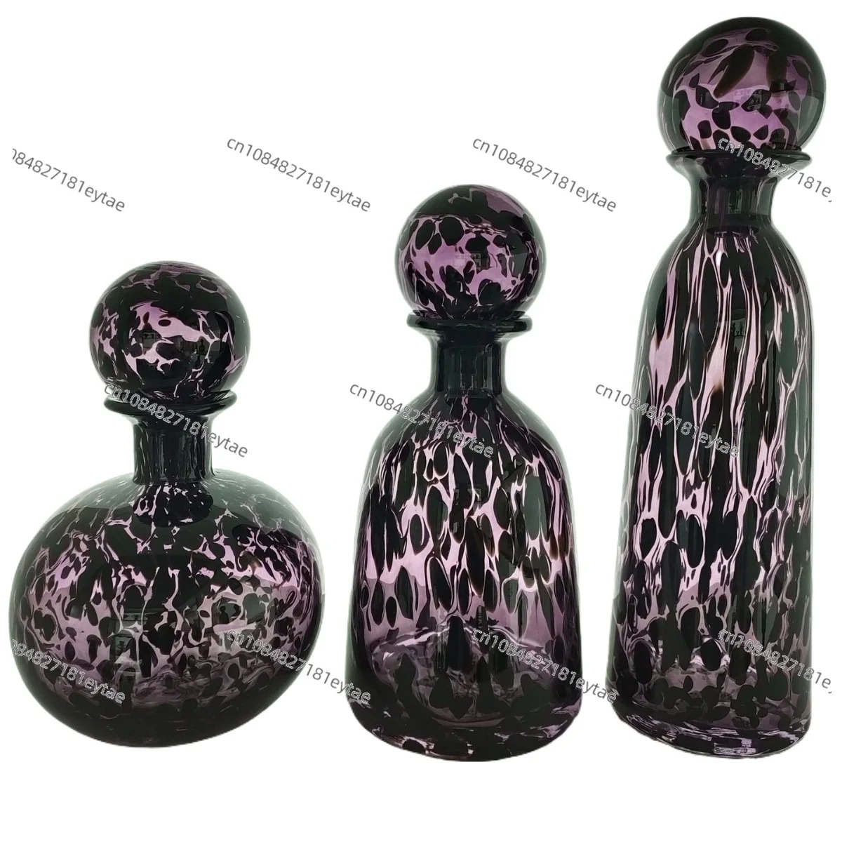 

Colorful Leopard Print Glass Vase with Lid, for Terrarium, Flower Arranging, Home Decor