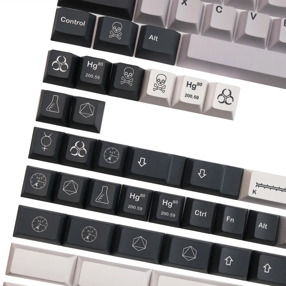 Mercury element keycap sublimation PBT mechanical keyboard keys Mercury original personality retro full set