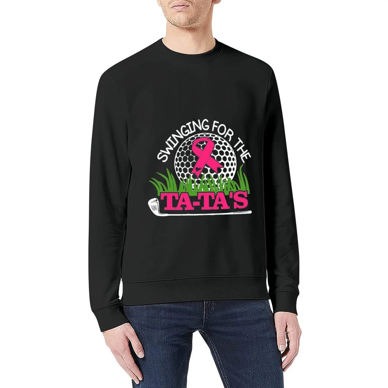 Breast Cancer Awareness Swinging For the Ta Tas Breast Cancer Golf Pullover tracksuit men's sweat-shirt sweatshirt