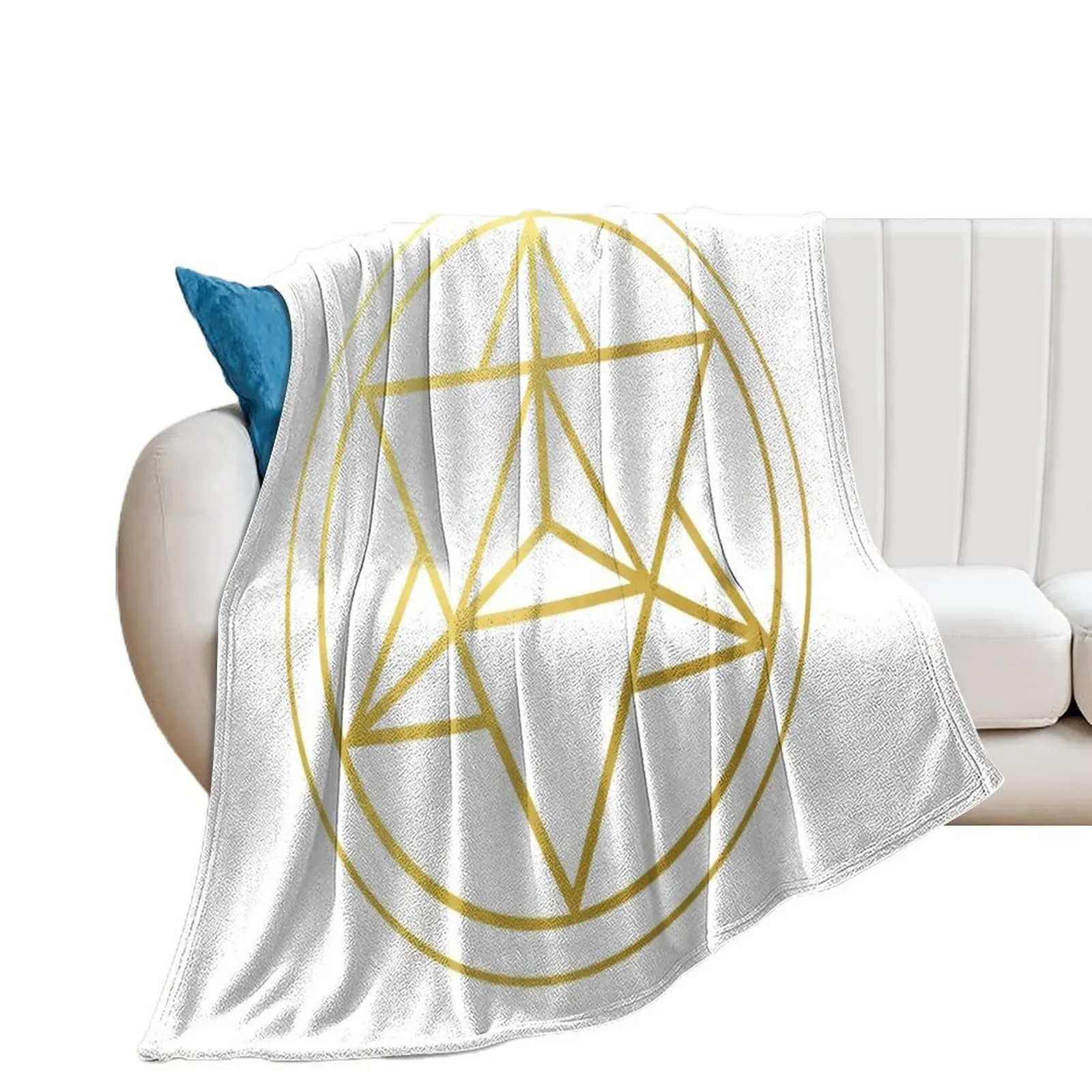 

Merkaba Star Tetrahedron gold sacred geometry kabbalah mandala protection symbol Star of David Throw Blanket Sofas Blankets