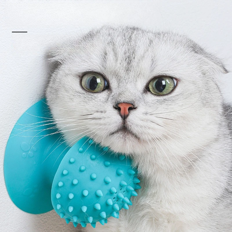 

Pet Cat Suction Cup Hair Rubbing Device Massager Cat Scratching and Scratching Device Cat Comb Suction Cup Massage Brush