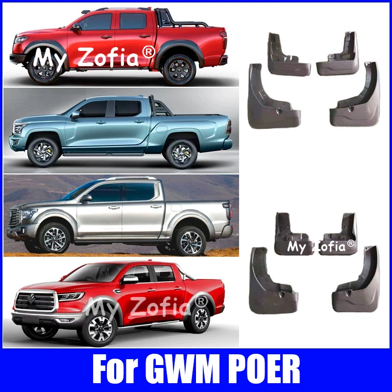 

For Great Wall GWM POER Poer KingKong 2023 2024 2025 Car Mud Flaps Fender Front And Rear Wheels Mudflaps Splash Guard Protection