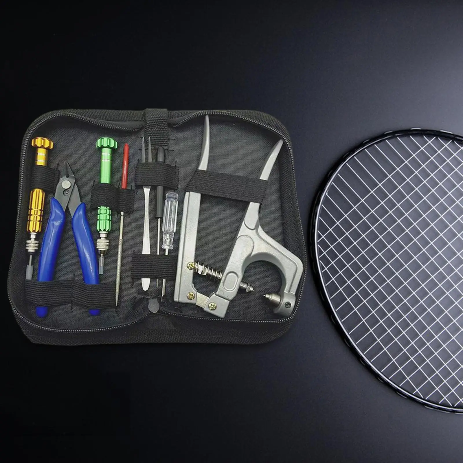 

Tennis Racquet Stringing Machine, Cold Press Badminton Racket Pliers with Accessories for Removal and Installation