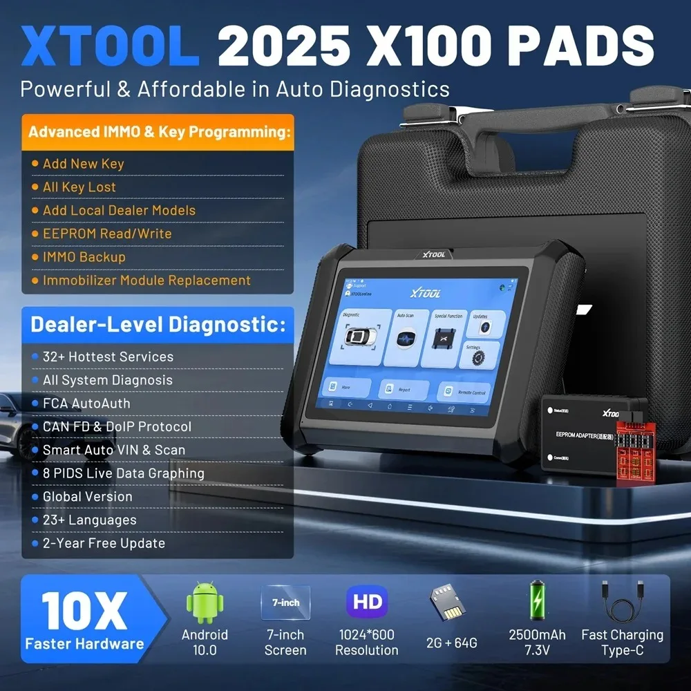 

Update X100 PADS Car Key Programer Read Key Pin Code Diagnostic Scanner Automotive Key Programming Tools
