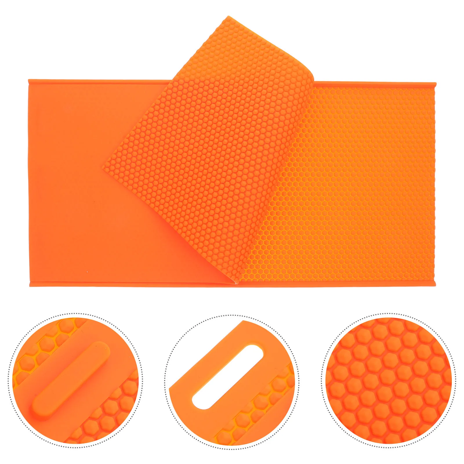 

Orange Silicone Beeswax Press Mold Honeycomb Pattern Embosser for Crafting Wax Sheets Beekeeping Supplies Reusable Mold