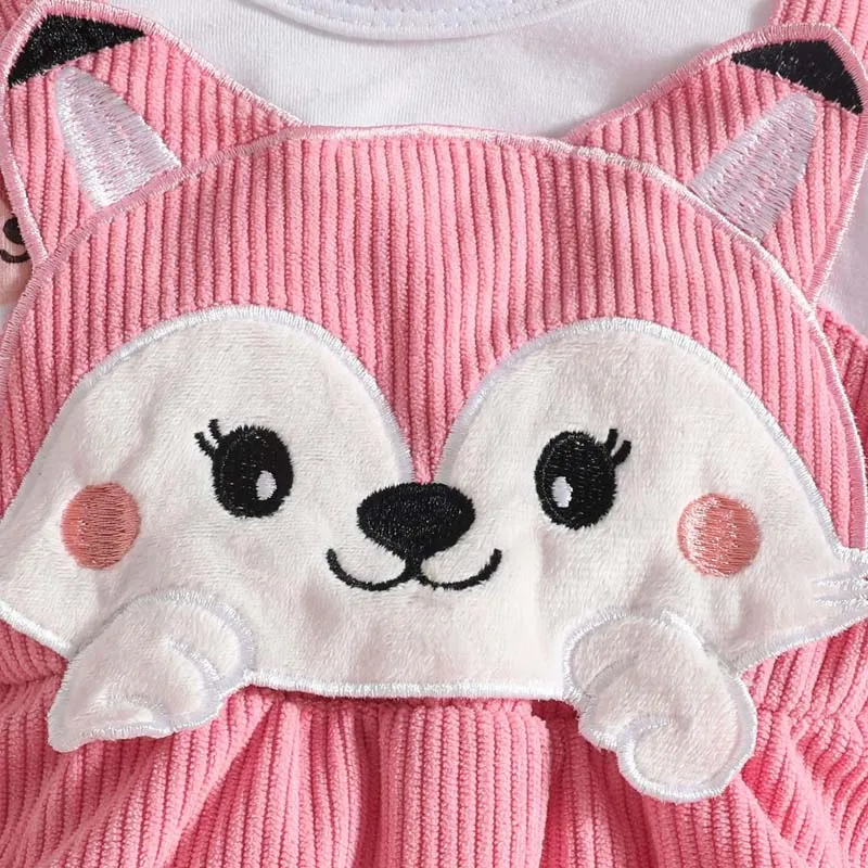 Abbigliamento per bambini Tute volpe cartone animato da 0 a 18 mesi Ragazzi Ragazze Tute stampate a maniche lunghe primaverili e autunnali con fascia per capelli