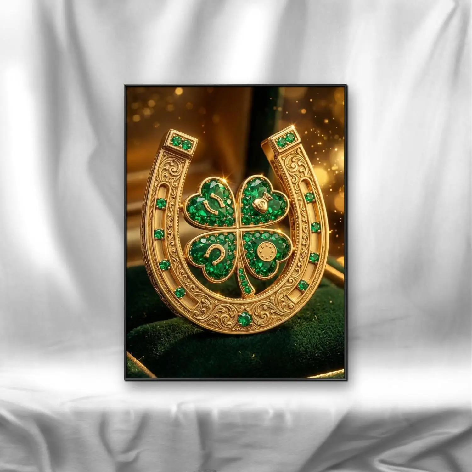 Lucky Horseshoe Four-Leaf Clover Diamond Painting Irish lucky symbol DIY Rhinestones Cross-stitch Home Decor Room Wall Decor