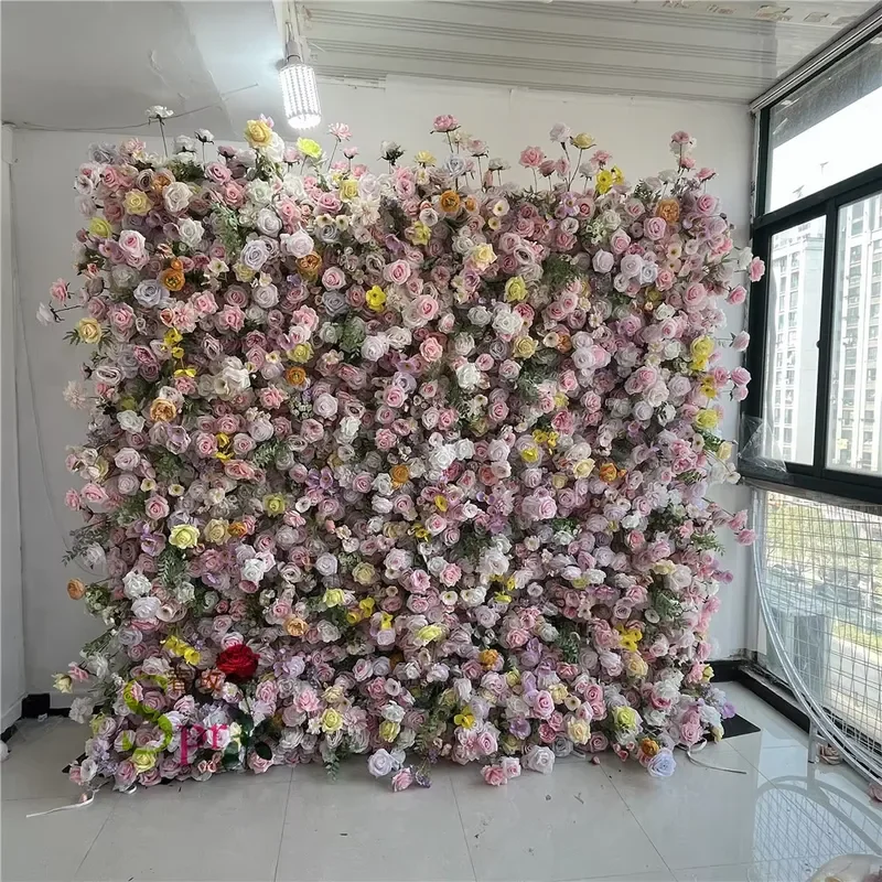 SPR High-End Gradient Flower Wall Wall Bottom Background Wall Fabric Wedding Decoration Foreign Trade Export Artifical