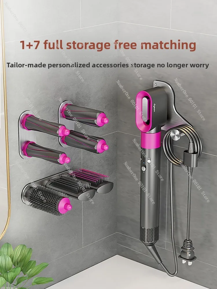 

Curling iron storage rack Styler bracket Wall hanging Hair iron rack No punching hanger